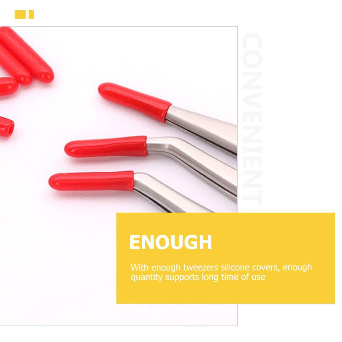 Beavorty 480 Pcs Tweezer Tip Protector Eyelash Tweezers Case Tweezers Protective Covers Eyelashes Tips Covers Point Protectors Tweezers Cover Elbow Tweezers Silicone Covers Tweezers Sleeve