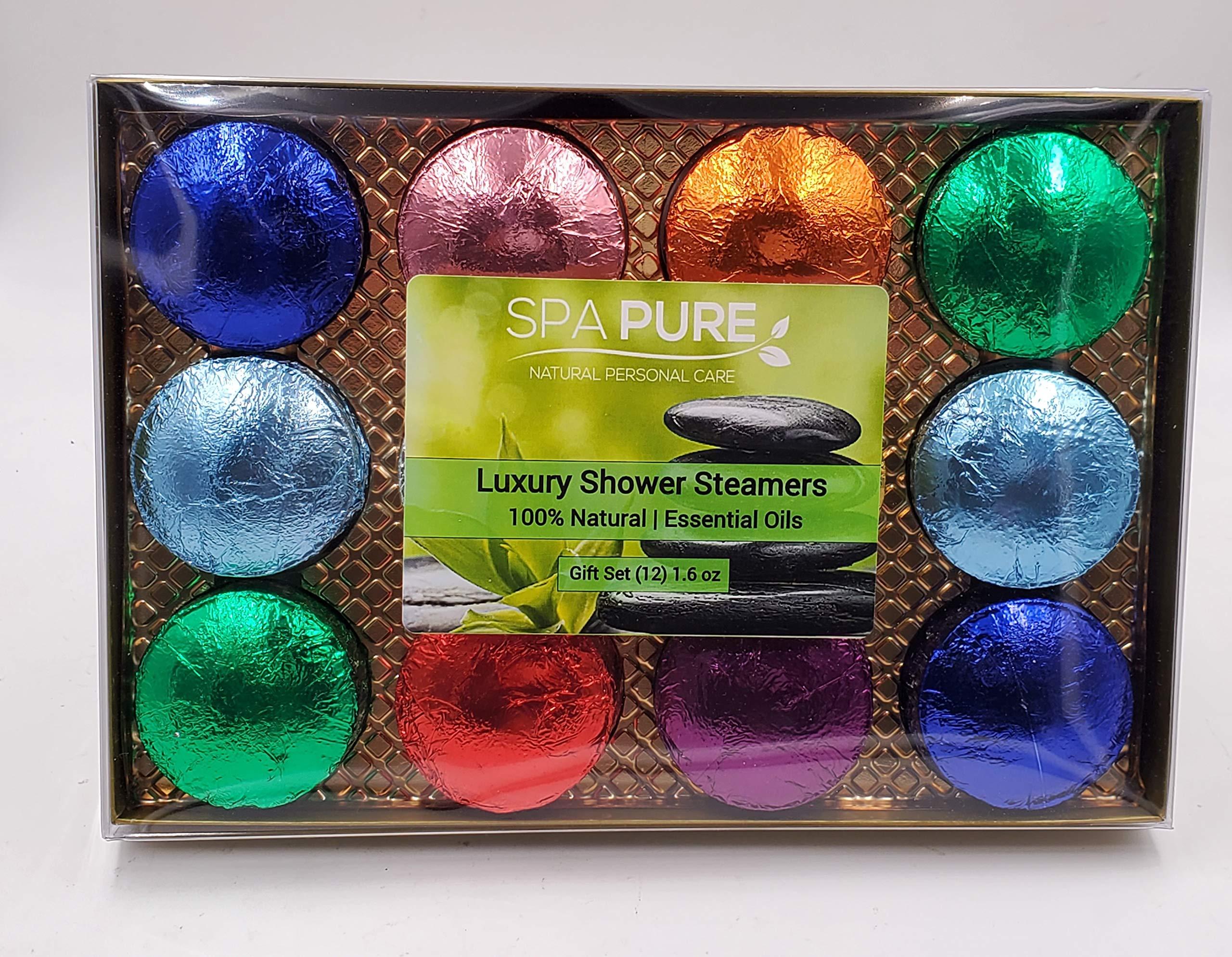 Spa Pure Spa Pure Shower Bombs:Rejuvenating Steamers and Aromatherapy Tablets, Bomb, and Vaporizing Steamer Soothers Bath Melt For Women, Men, All Natural Organic Large Cosmetic Fizzies That Wow (12 Pack)