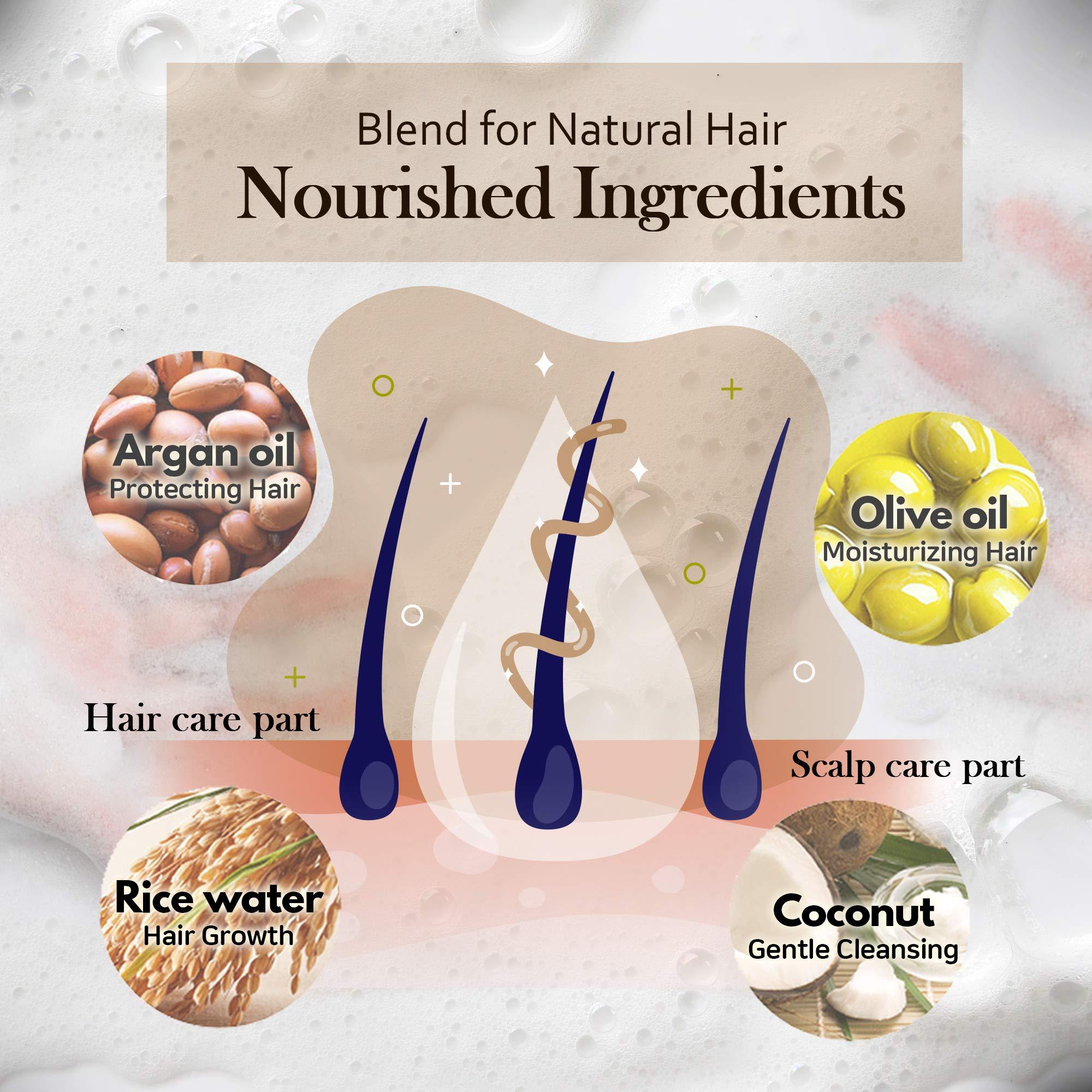 mimosu mimosu Fermented Rice Water Shampoo Bar 2 Pack  pH Balanced, Unscented Solid Shampoo for Hair Growth, Curly Hair, Natural Hair Care, Eco-Friendly, Korean Hair Care Formula