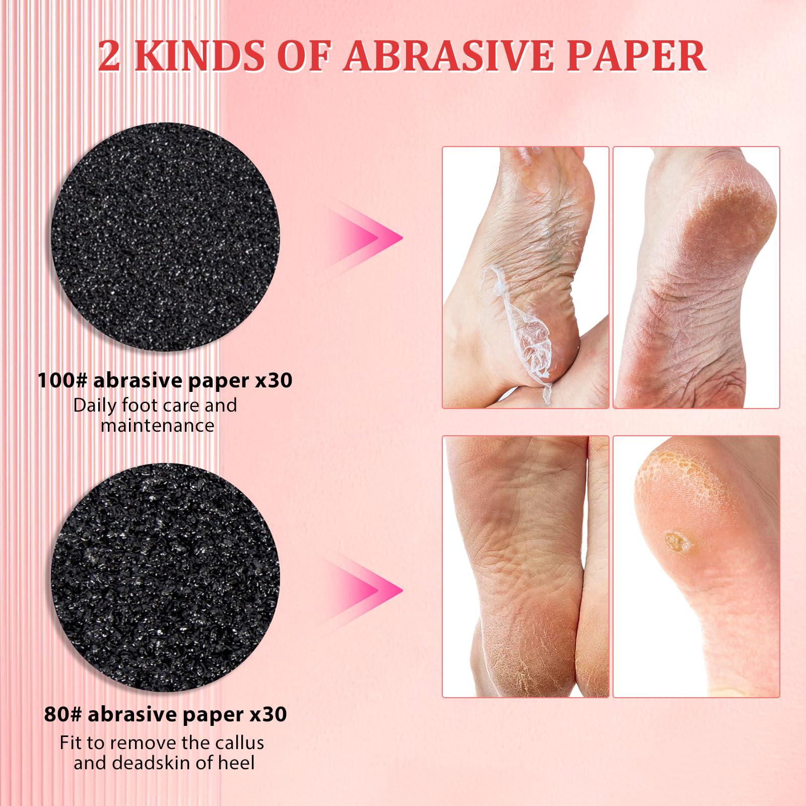 Rlojru Rlojru Electric Foot File - Powerful Electric Foot Callus Remover Tool 1000rpm/min Foot Sander for Feet Professional Electric Foot Grinder with 60pcs Sandpaper for Dead Skin Calluses (Pink)