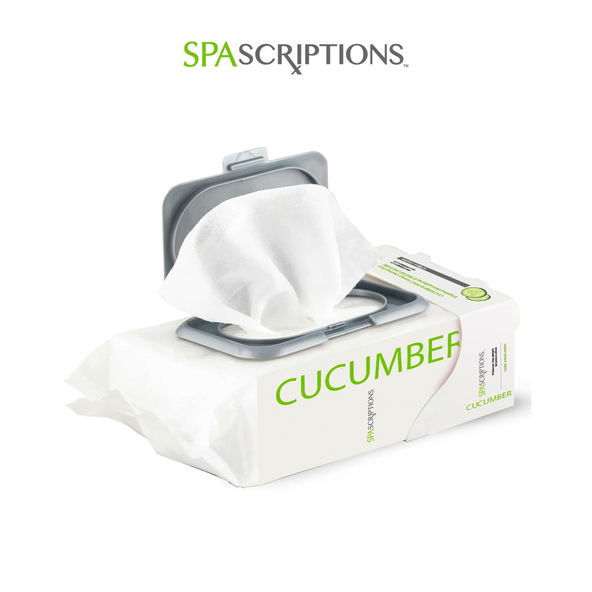 SpaScriptions SpaScriptions Cucumber Makeup and Face Cleansing Wipes - Usable as Even Waterproof Mascara Cleanser Wipes - Face Wipes for Women for Beauty, Personal Care, Gentle and Effective Makeup Cleanser 60 Ct. 1 Pack