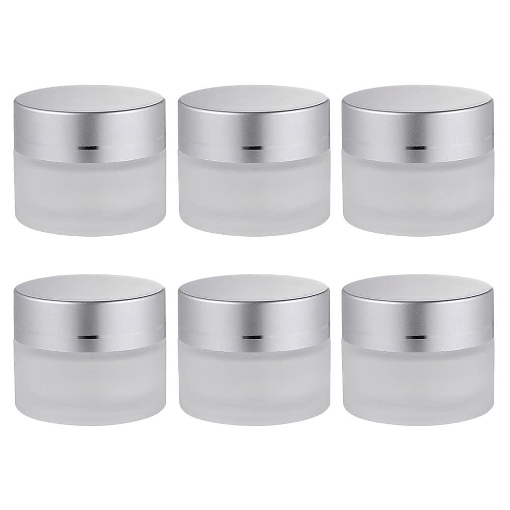 SOLUSTRE 6 Pcs cream bottle empty containers for lotions and creams glass jars with lids refillable glass cosmetic containers Eye Cream Jars empty cosmetic pots lip balm little cream travel