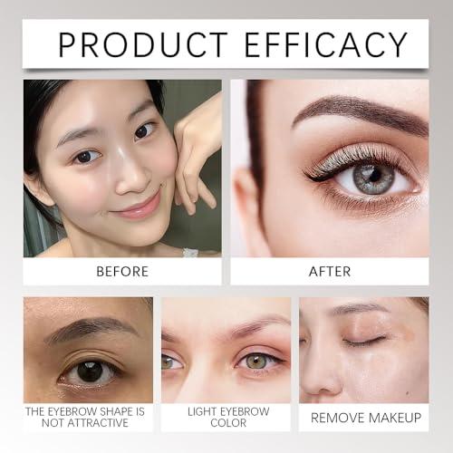 YCQPET Liftique Brow Brush,Liquid Eyebrow Brush,Brow-Fection Angled Brush & Dip Liquid Eyebrow Gel, Long Lasting Waterproof Eyebrow Pencils,Multi-Purpose Non-Smudged Eyebrow Pen (Light Brown)