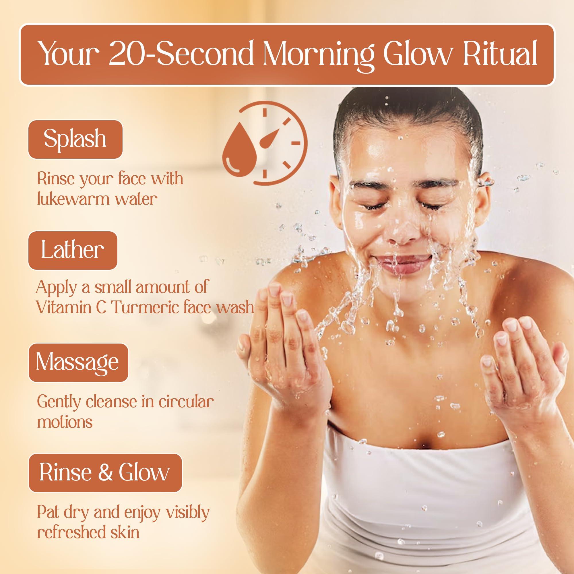 HIM AYURVEDA HIM AYURVEDA VITAMIN C FACE WASH ERICHED WITH LEMON, HONEY,PAPAYA,TURMERIC, ALOE VERA AND KASHMIRI SAFFRON - NO PARABENS, SULPHATE, SILICONES, 200ML