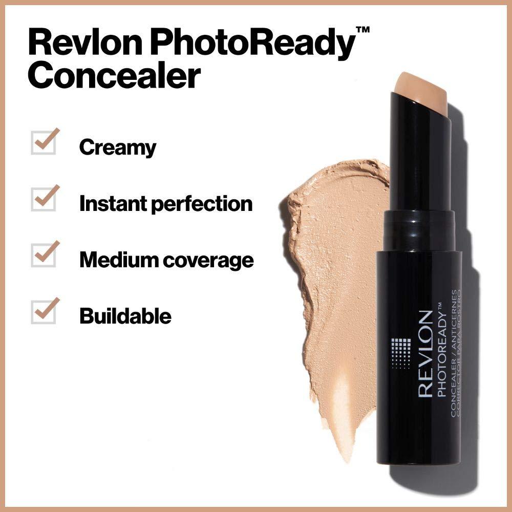 REVLON Revlon Concealer Stick, PhotoReady Face Makeup for All Skin Types, Longwear Medium- Full Coverage with Creamy Finish, Lightweight Formula, 005 Medium Deep, 0.16 Oz (Pack of 2)