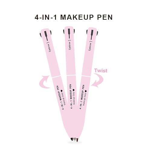 MKNZOME MKNZOME 4 in 1 Makeup Pen, 8 Colors Eyebrow Contour Eyebrow Pencil Eyebrow Pen Makeup Pencil 4 in 1(Eye Liner, Brow Liner, Lip Liner, Highlighter) Travel Beauty Makeup Pen, 2 Count