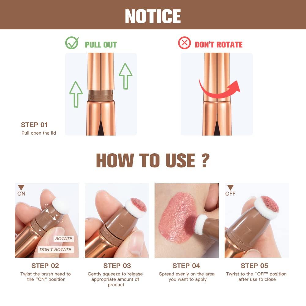 Spdoo Concealer Stick,Contour Stick Makeup Liquid Highlight and Contour Wand,Cream Contour Stick with Soft Cushion Applicator,Foundation Highlight Makeup Bronzer Stick for Face