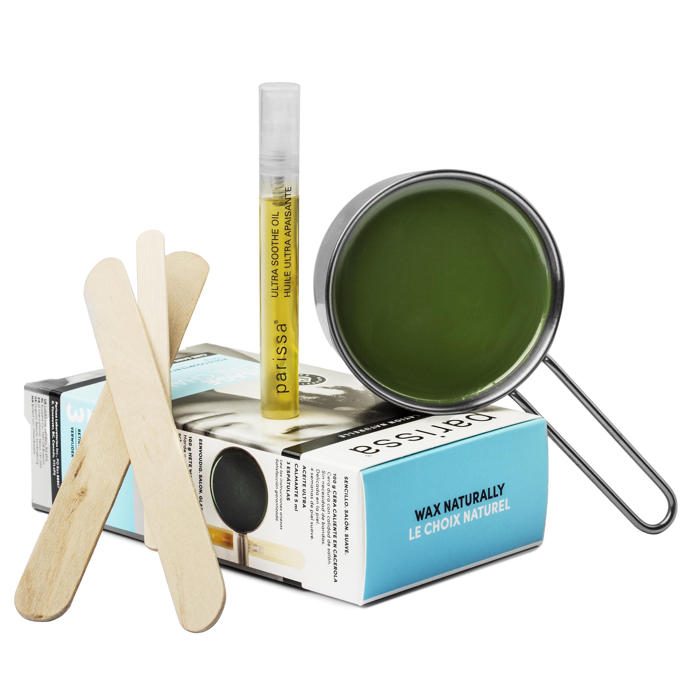 Parissa Parissa No-Strip Face & Lip Hot Wax Kit for Short & Coarse Hair Removal At-Home Waxing Kit on Face, Chin, and Upper Lip, Blue