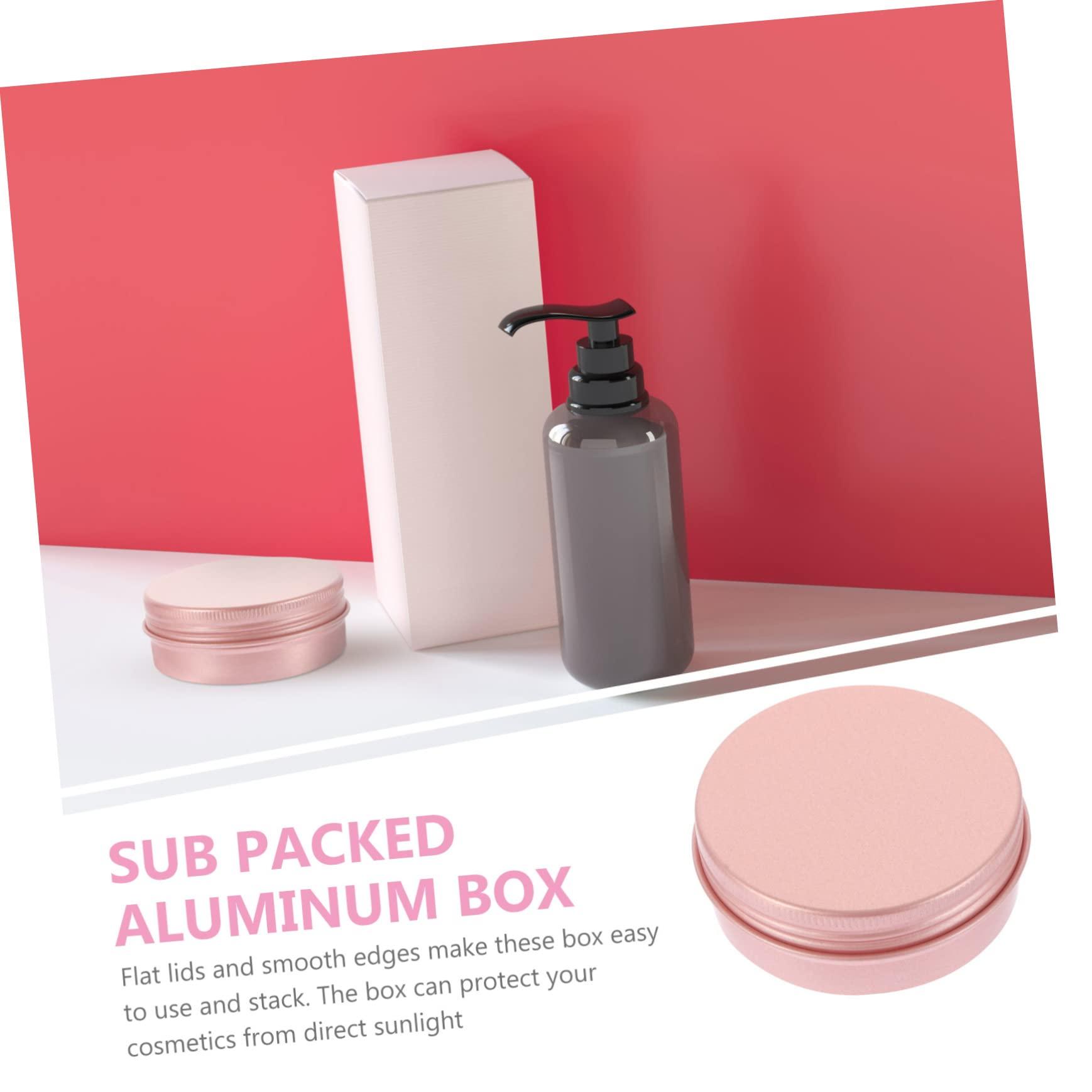 Mikinona Mikinona 60ml Rose Gold Cosmetics Cream Boxes Spiral Lid Aluminum Travel Storage Boxes Set