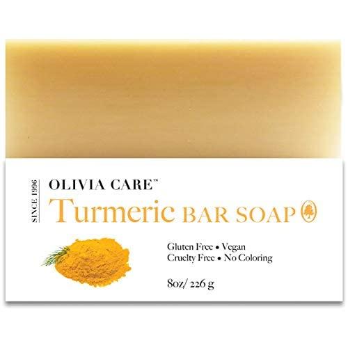 Olivia Care Olivia Care Turmeric Bar Soap -Natural, Vegan & Organic - For Face & Body Exfoliate, Hydrate, Moisturize & Deep Clean - Triple-Milled - Infused with Antioxidants - 8 OZ