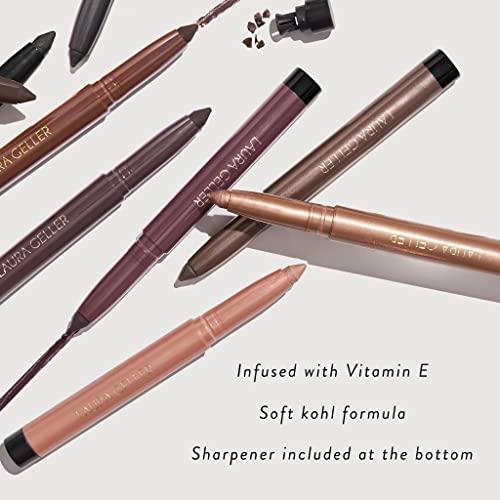 LAURA GELLER NEW YORK LAURA GELLER NEW YORK Kajal Longwear Kohl Eyeliner Pencil with Caffeine, Smooth & Blendable Makeup, Dark Brown