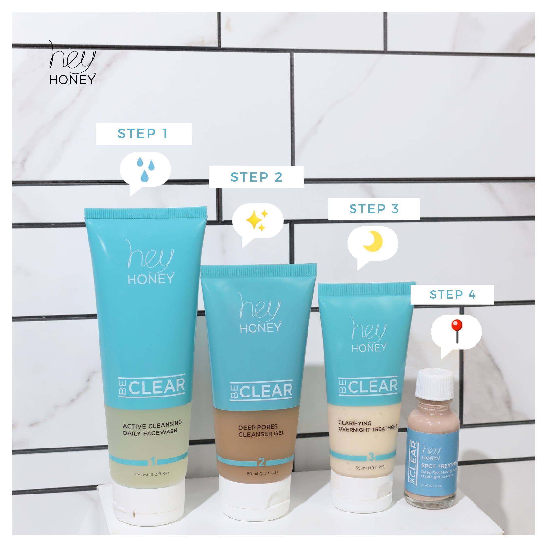 Hey Honey Hey Honey Skincare Be Clear - Acne Spot Treatment Overnight, Pimple Drying Lotion, Use Over Zits Whitehead & Blemishes 1 OZ