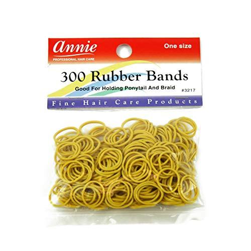 Annie ANNIE 300 RUBBER BANDS WHITE ASSORTED SIZE #3148 ELASTIC HAIR TIE