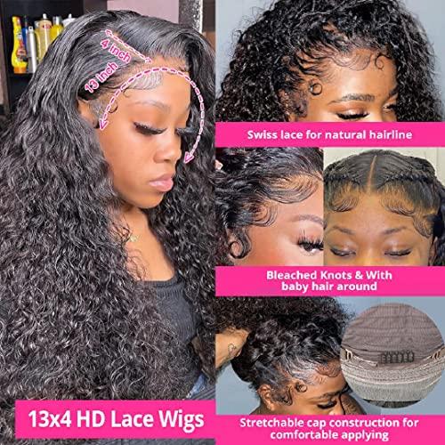 Ali Pearl AliPearl Wig 13x4 Water Wave HD Lace Front Wigs Human Hair Pre Plucked with Baby Hair HD Transparent Wet and Wavy Lace Front Wigs for Black Women Human Hair Brazilian Virgin Glueless Lace Frontal Wigs 150% Density Ali Pearl Hair (24 Inch)