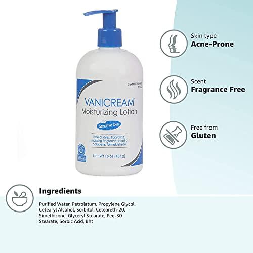 Vanicream Vanicream Lite Lotion with Pump for Sensitive Skin, 16oz Per Bottle (4 Pack)