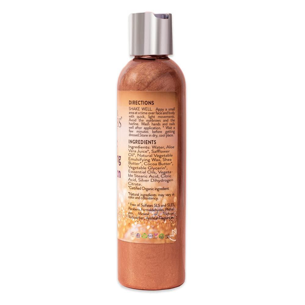 GLIMMER GODDESS GLIMMER GODDESS Organic Body Shimmer Lotion - Super Level 3 Bronze Body Shimmer, 8 oz