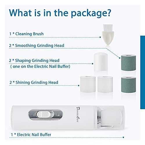 DenniesCare DenniesCare Electric Nail Buffer Rechargeable Nail Buffer Drill and Polisher Easily File for Naturally Beautiful Looking Nails Electric Manicure Pedicure Tool Nail Buffer and Shine Kit