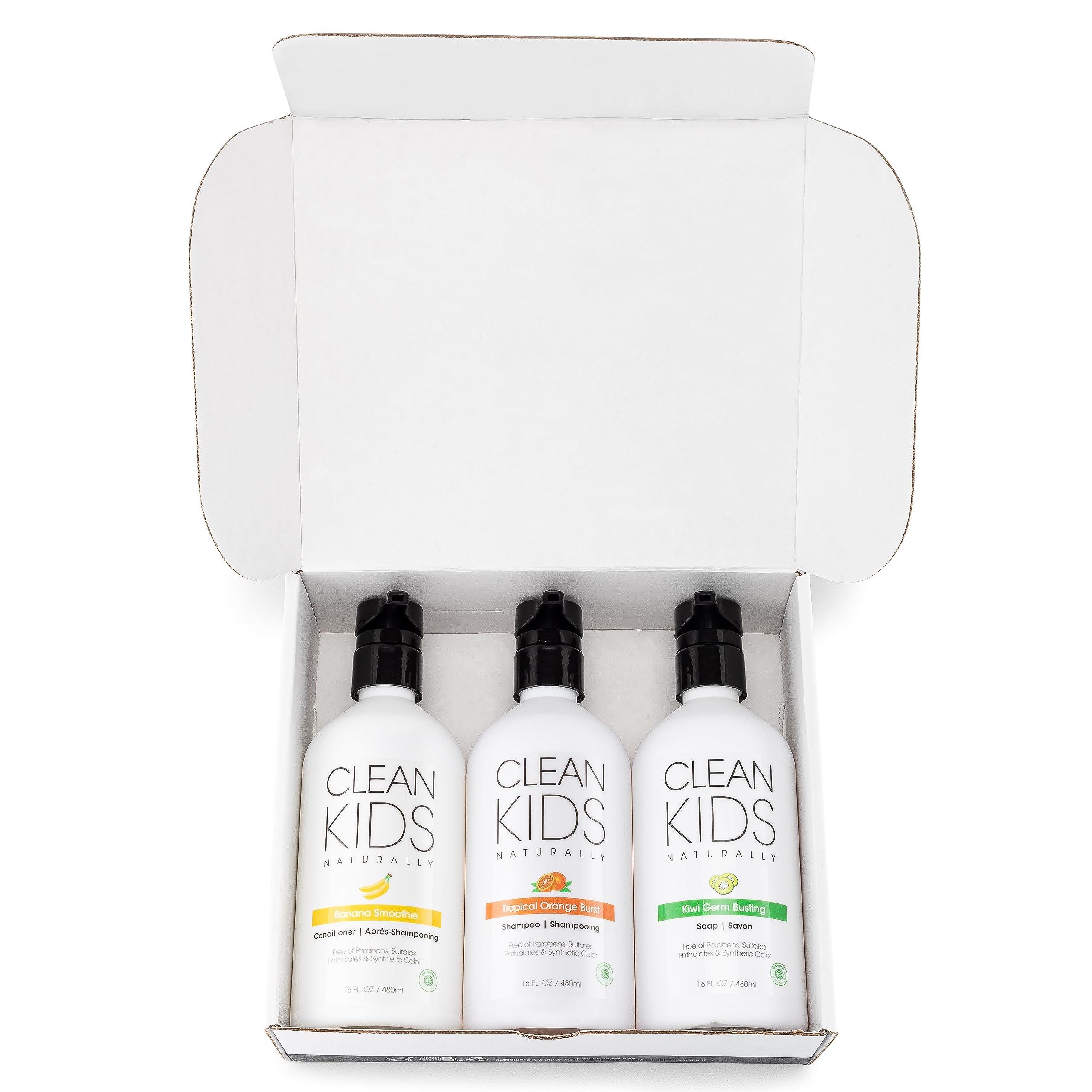 Gabriel Cosmetics Clean Kids Naturally Bath Sets (Shampoo, Conditioner, & Hand Soap)