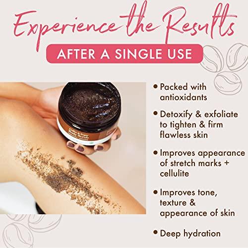 Beauty by Earth Organic Coffee Body Scrub - Coffee Scrub & Sugar Scrub Body Polish, Exfoliating Body Scrub Exfoliator & Foot Scrub, Body Exfoliator, Body Scrubs for Women Exfoliation, Sugar Scrubs for Women & Men