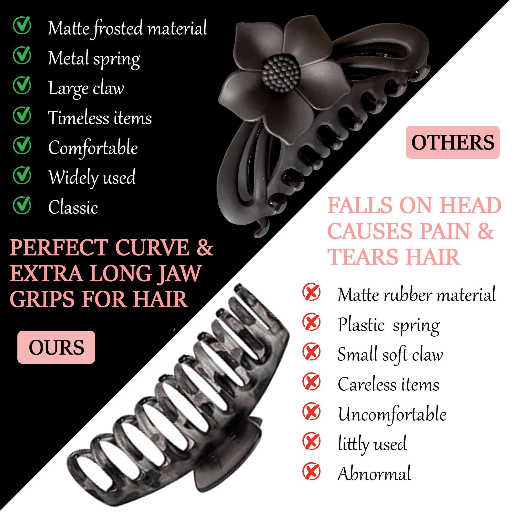 Rebecca Malone Rebecca Malone Hair Claw Clips for Women & Girls, 9 Pack - Assorted Set of 9 Clips in Various Sizes and Colors, Strong Hold Jumbo Clips for Thin, Thick, Curly Hair, Stylish Hair Accessories