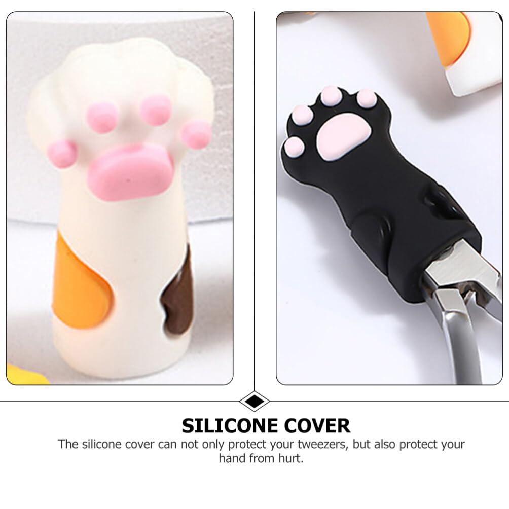 VILLCASE VILLCASE 9pcs Cuticle Nipper Cover Silicone Cuticle Nail Protector Cat Paw Shape Protective Cases for Small and