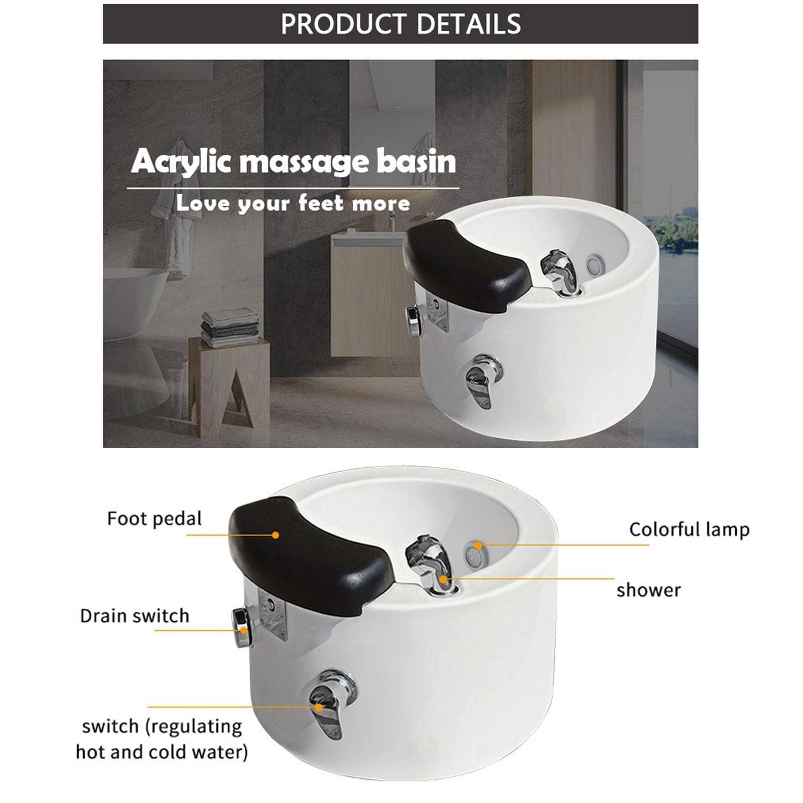 YEHOZZ YEHOZZ Foot Bath,feet spa tub,Pedicure Spa Bathtub, Acrylic Footbath Foot Bath Spa with Heat and Massage Pedicure Bowl with Colorful Lamp Footbath Home Foot Bath