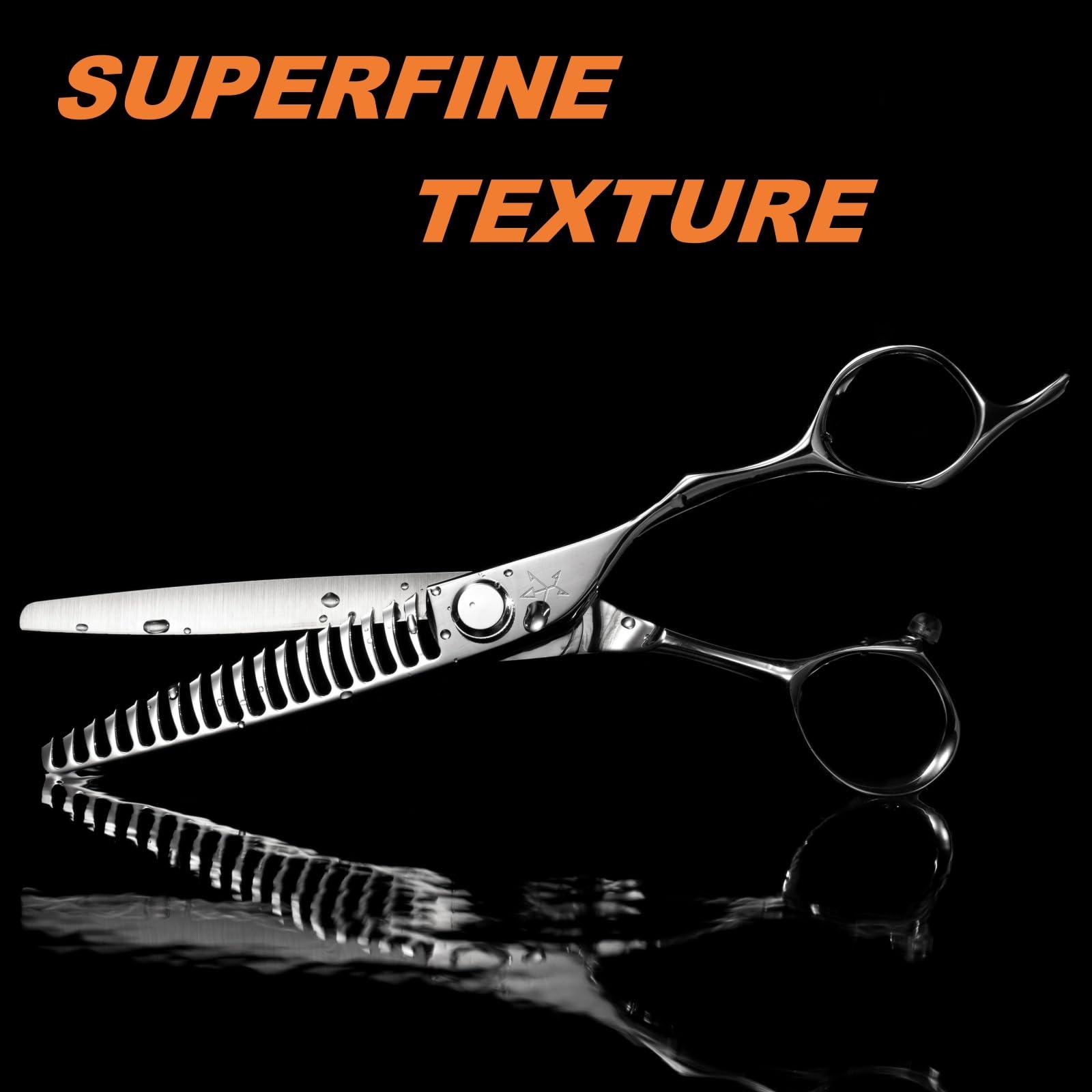Fengliren Fengliren High-end Professional Hair Thinning Scissors Hair Cutting Teeth Shears Barber Hairdressing Texturizing Scissors Extremely Very Sharp 6.3 Inch 440C Stainless Steel For Men Women Salon & Home