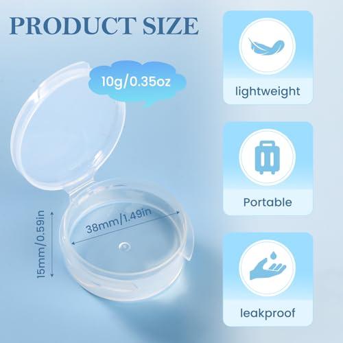EORTA 30 Pcs Plastic Cosmetic Jar 0.34oz/10g Empty Clear Case with Snap Lids Portable Mini Storage Box Makeup Jar Sample Bottle Sealing Pot Cosmetic Containers by EORTA for Sampling, Traveling, Mixing, 10g