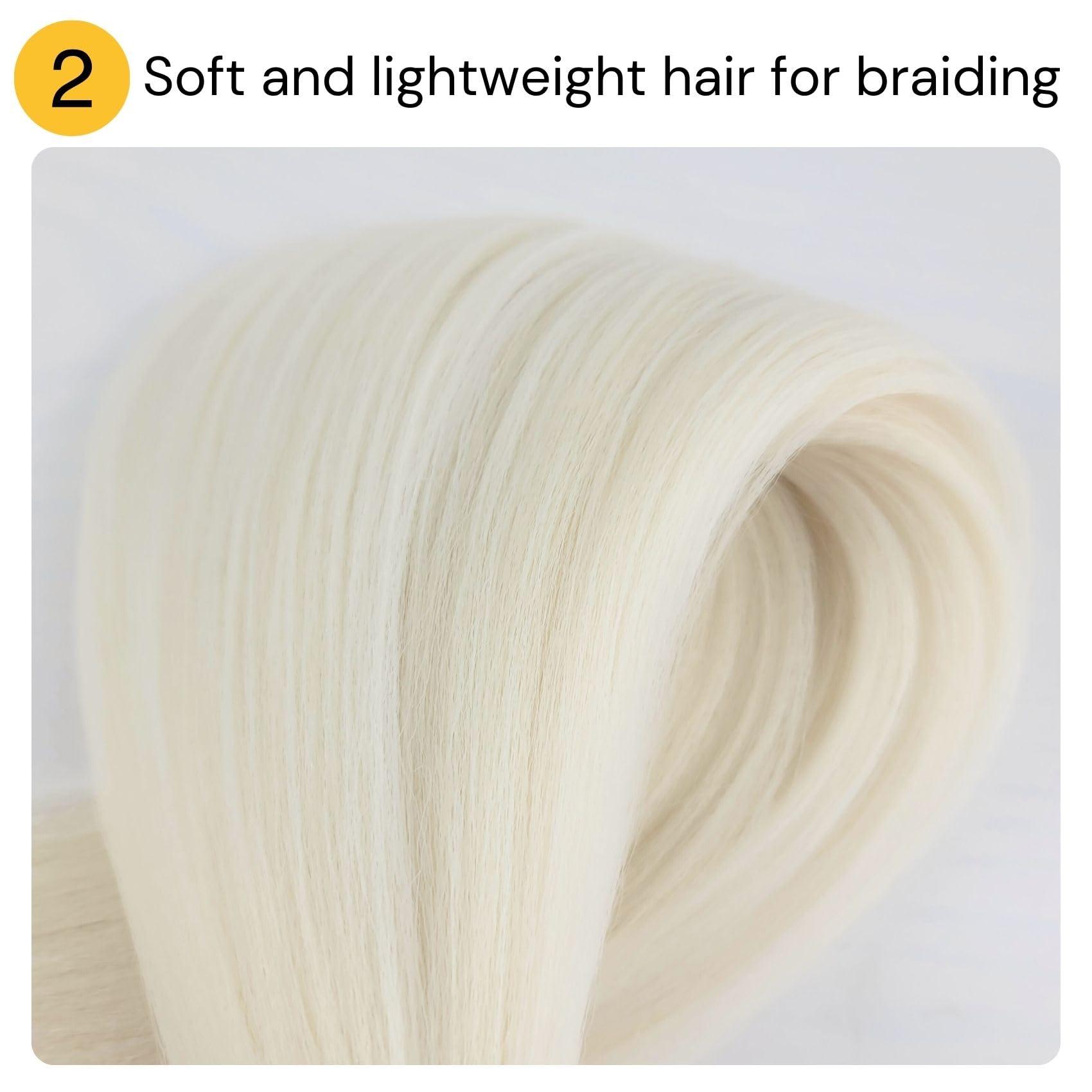 Wuqibawu White Blonde Braiding Hair Pre stretched Box Braiding Hair Extensions Knotless Braids 3 Packs