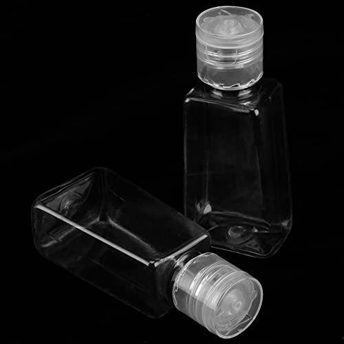 MANCHAP MANCHAP 100 Pack 1oz Plastic Empty Squeeze Bottles, 30ml Clear Travel Refillable Squeeze Bottles with Flip Cap for Lotions, Creams, Toiletries