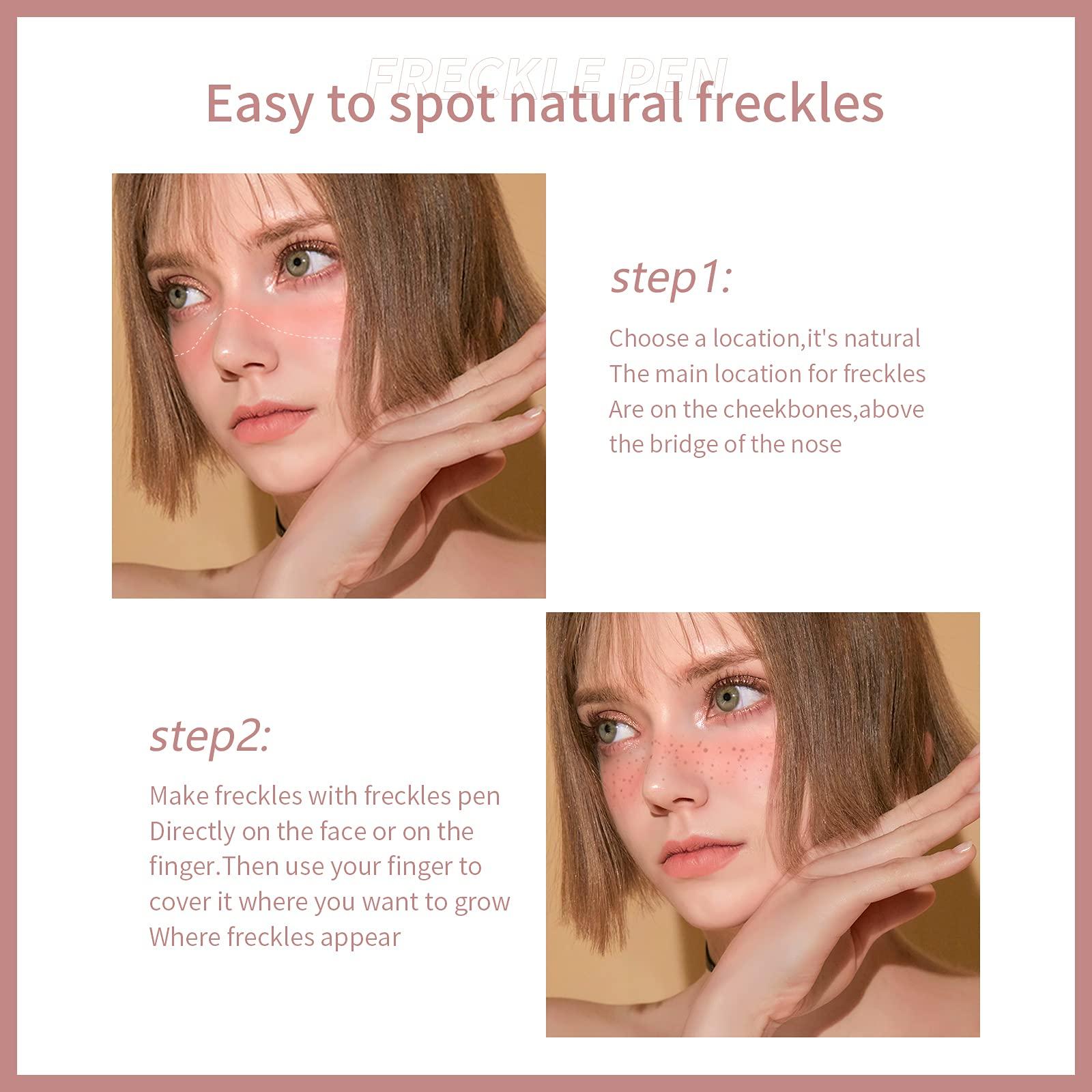 MAEPEOR MAEPEOR Freckle Pen Natural Faux Freckles Makeup Pen Waterproof Longlasting Soft Dot Sopt Pen Create Natural Sunkissed Skin for Beginners or Professional (Light Brown)