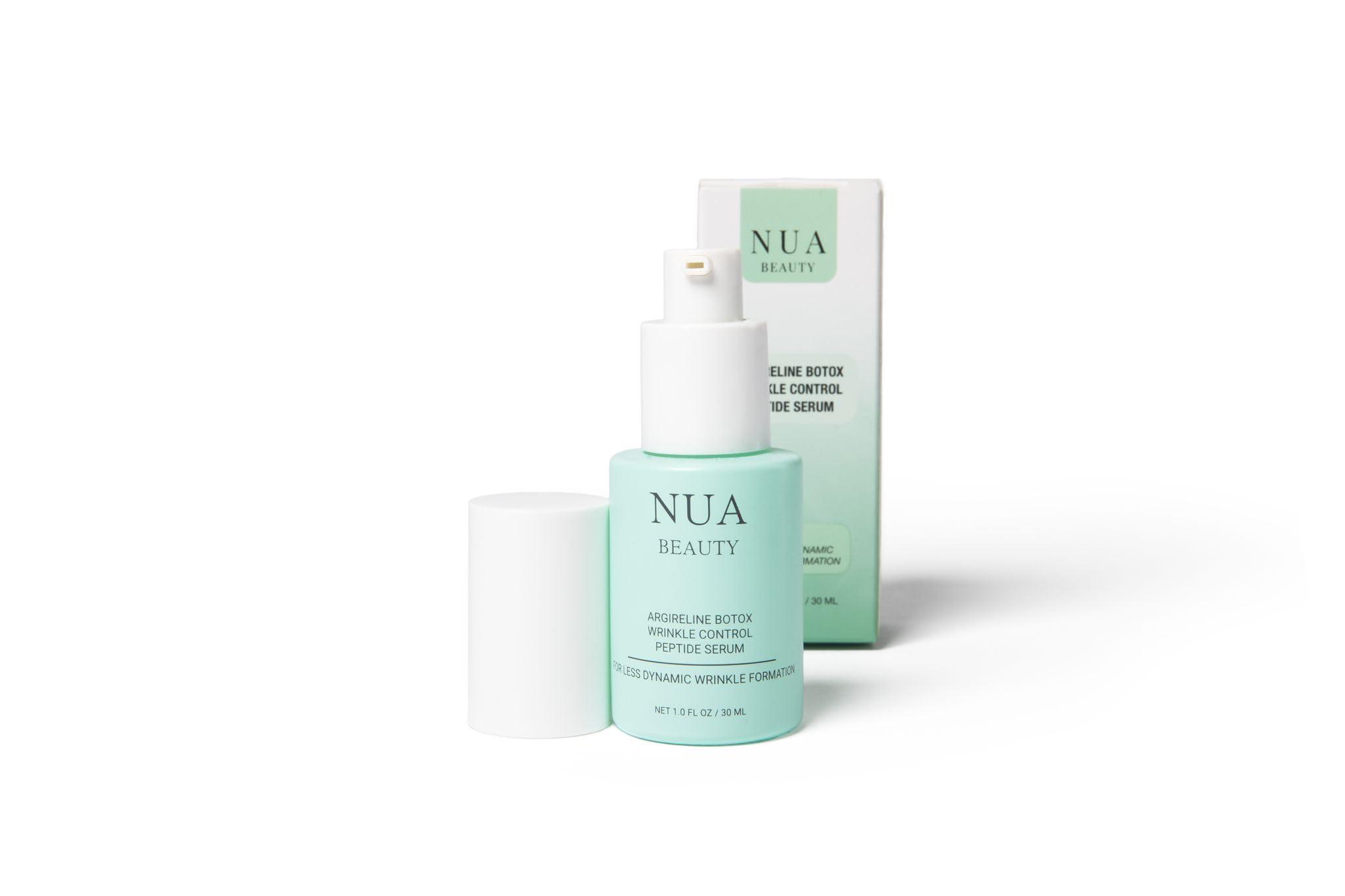 NUA BEAUTY Argireline Peptide Serum with Matrixyl 3000 Botox Alternative for Anti-Aging, Fine Lines, and Wrinkle Reduction Hydrating, Vegan Formula 1 Fl Oz (30ml)
