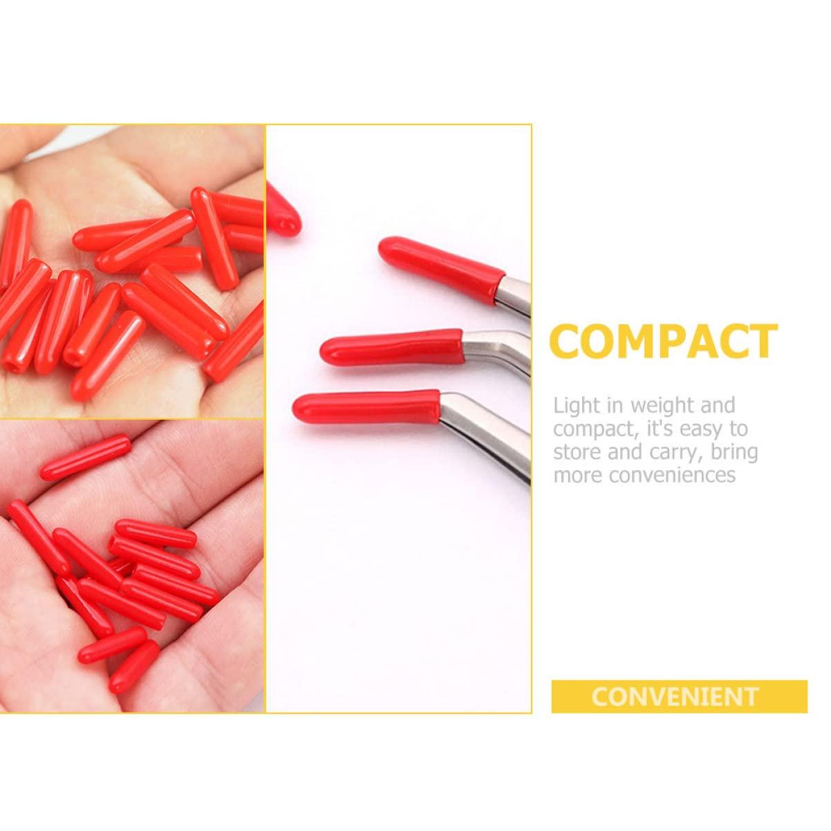 Beavorty 480 Pcs Tweezer Tip Protector Eyelash Tweezers Case Tweezers Protective Covers Eyelashes Tips Covers Point Protectors Tweezers Cover Elbow Tweezers Silicone Covers Tweezers Sleeve