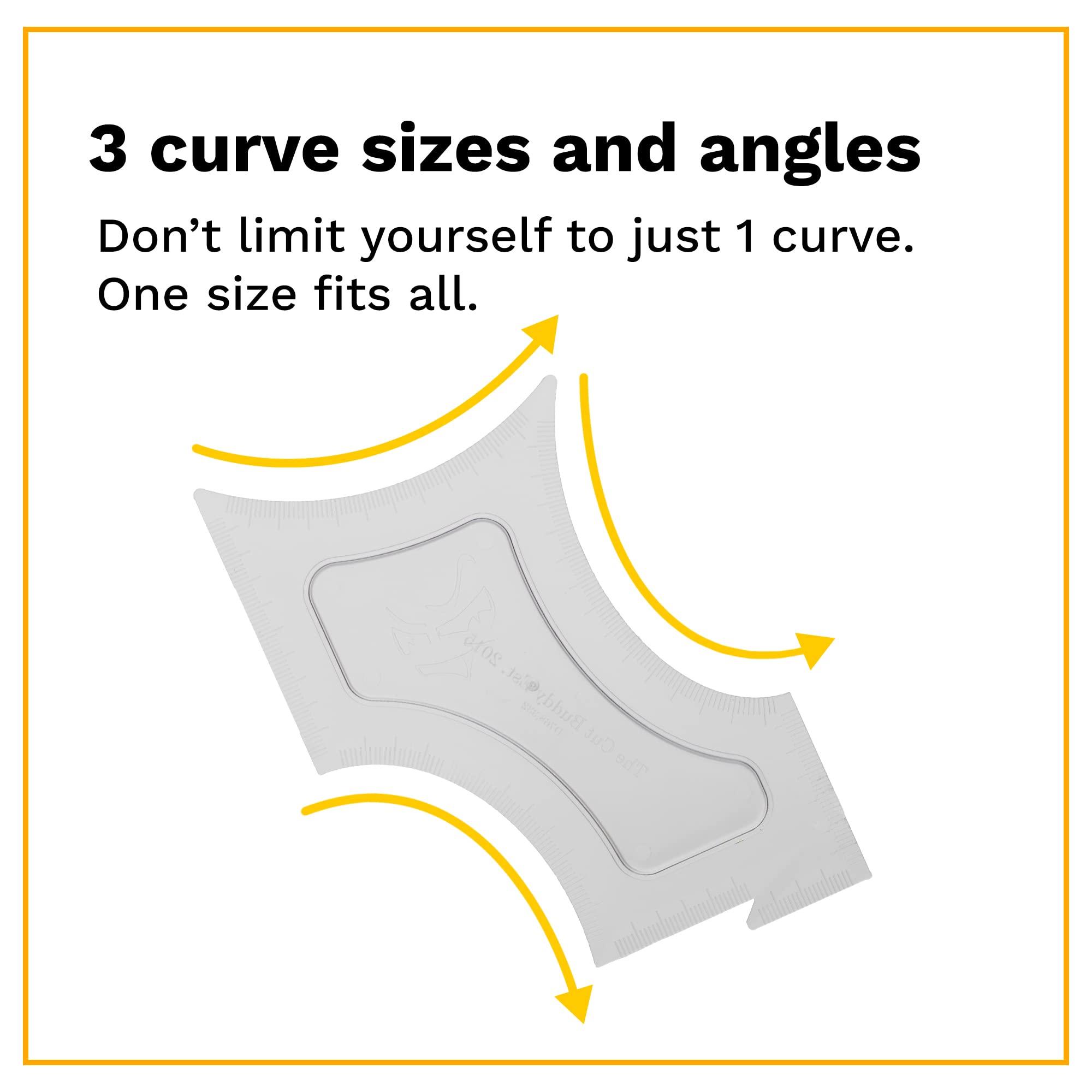 The Cut Buddy Shaping + Styling Tool for Men, Clear Guide with Barber Pencil to use with Trimmer or Razor for Beard, Hairline, Mustache, & Faces, The Cut Buddy