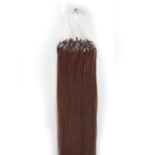 Yotty Yotty Remy Human Hair Extensions Micro Ring Loop Tip Double Drawn Hair (26''0.5g/s, Auburn)