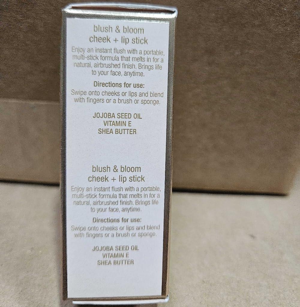 Jouer Jouer Blush & Bloom Cheek + Lipstick, Bare Rose - Hydrating Cream Blush Stick for Cheek and Lip Tint - Moisturizing Rose Hip and Squalane Oil Formula