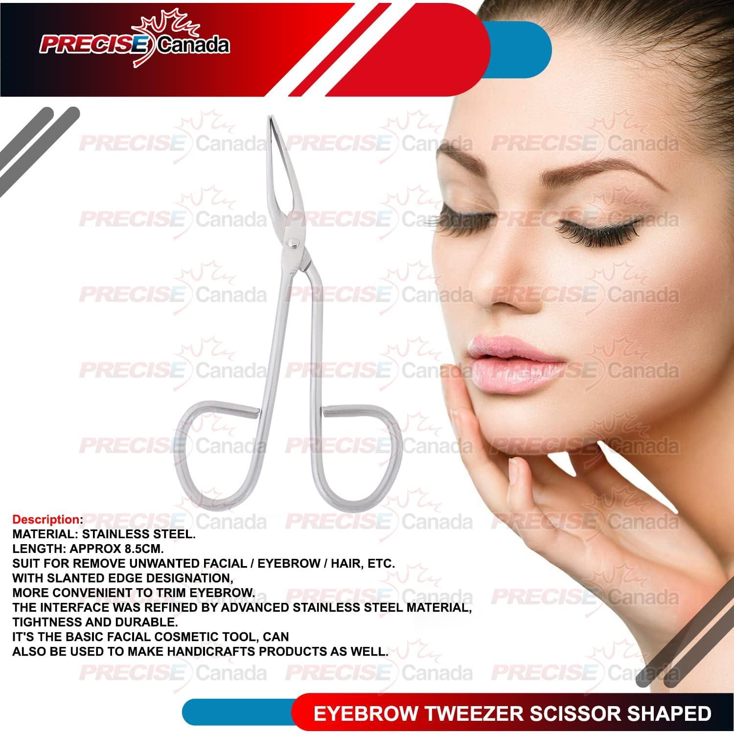 PRECISE CANADA Precise Canada: Scissor Handle Tweezers Stainless Steel Shape Tool Eyebrow Nose Hair Clip Tweezer Remover for Lady Women