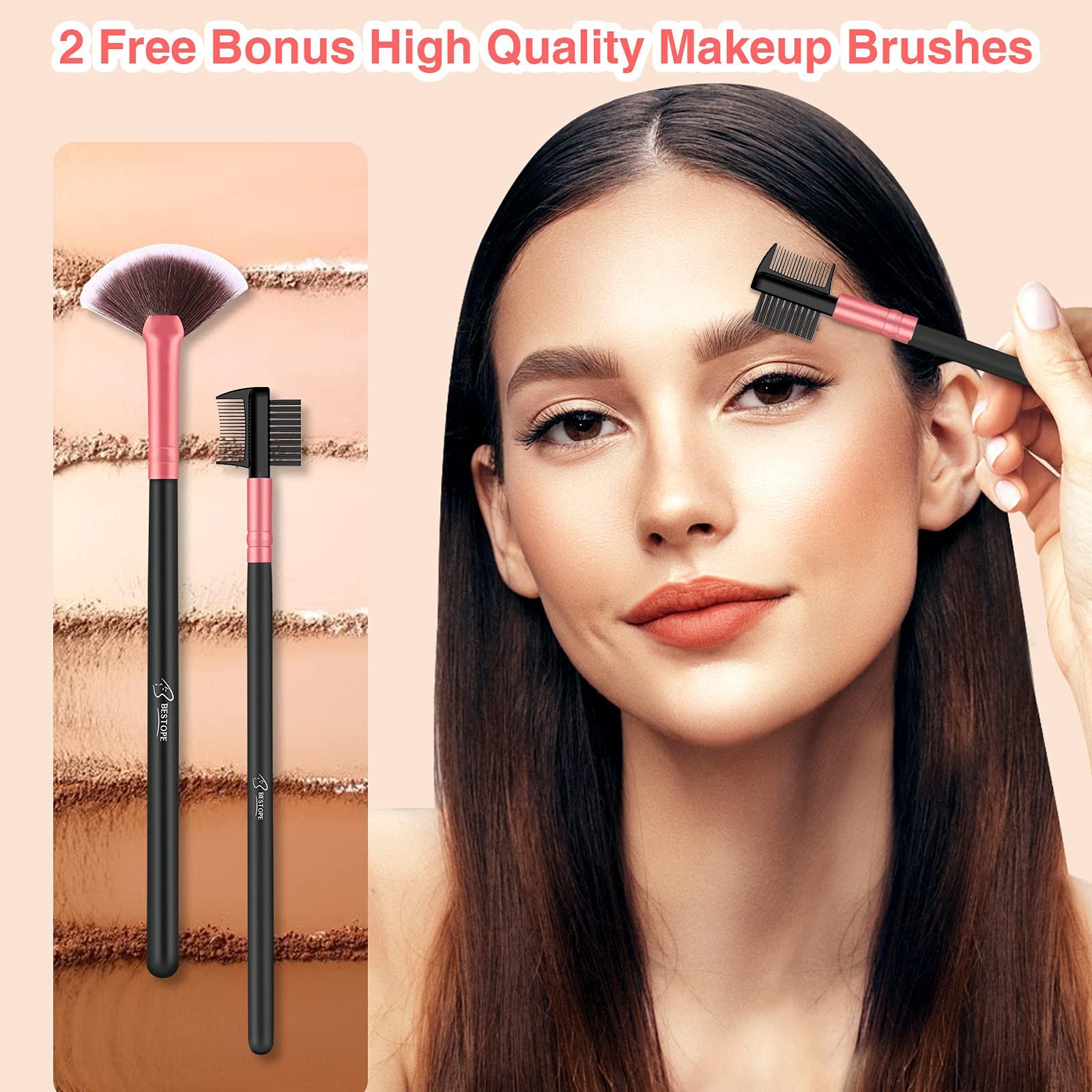 BESTOPE PRO Makeup Brushes Makeup Brush Set - 16 Pcs BESTOPE PRO Premium Synthetic Foundation Concealers Eye Shadows Make Up Brushes set,Eyeliner Brushes(Black)
