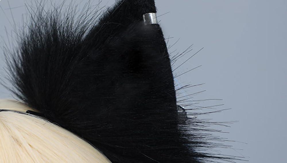 TTYAO REII TTYAO REII Purple Black Fox Cat Wolf Ears Headband Faux Fur Fluffy Animal Ears Head Hoop Exotic Headpiece for Anime Cosplay Party