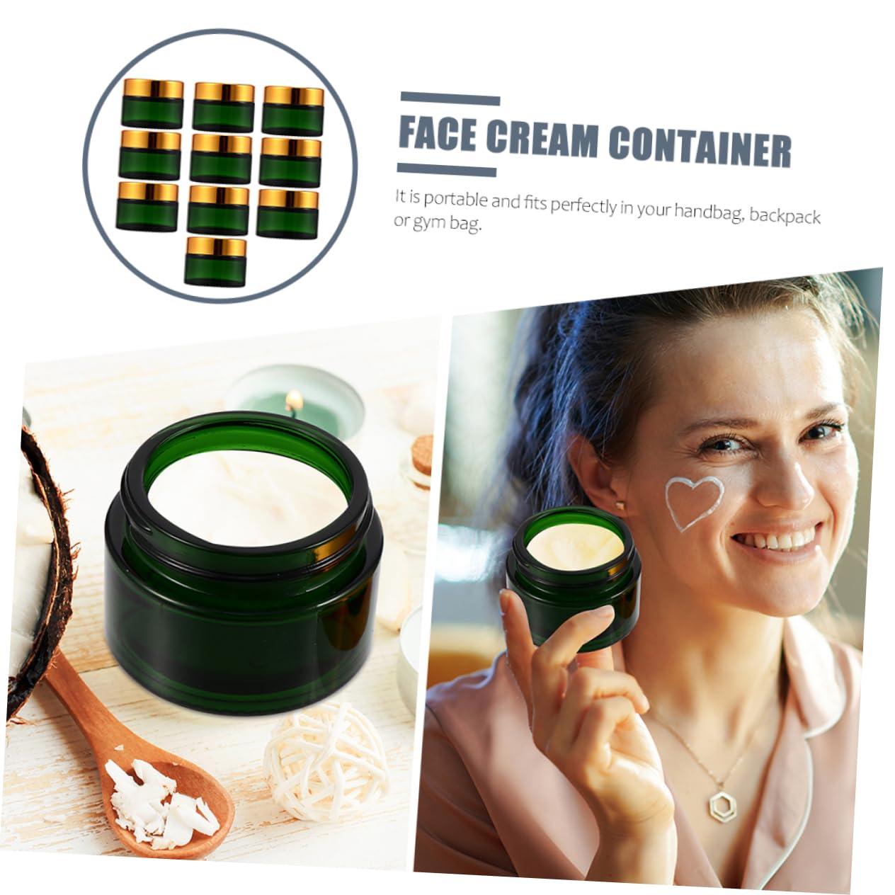 DOITOOL DOITOOL 10pcs Cream Bottle Pump Water Bottles Lotion Containers Condiment Cups Toiletries Sauce Cup Lid Refillable Salve Cream Jar Sample Clear Water Bottle Green Glass