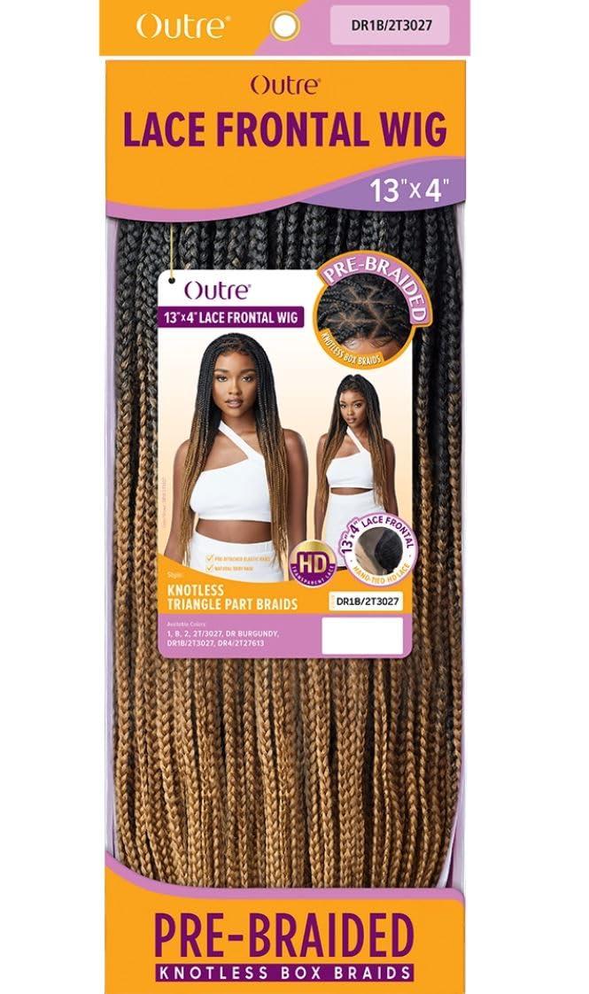 Outre Outre 13x4 Lace Frontal Wig Pre Braided Knotless Box Braids KNOTLESS TRIANGLE PART BRAIDS (DR1B/2T3027)