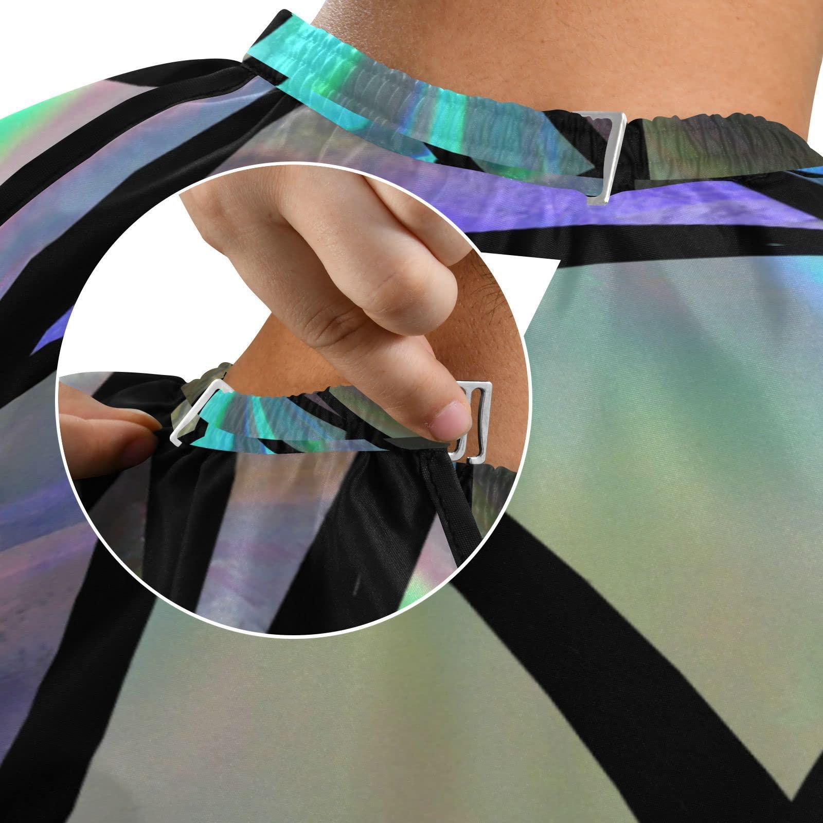 Kigai Kigai Iridescent Triangles Hair Cutting Cape, Waterproof Barber Cape Salon Cutting Cape with Adjustable Snap Closure for Men Women, 55 x 65 Inch