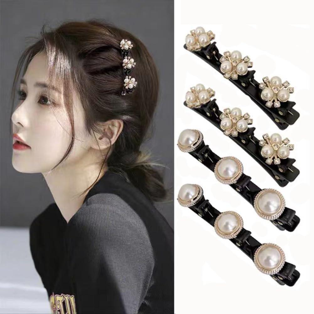 GDSAFS GDSAFS Sparkling Crystal Stone Braided Hair Clip, 2pcs-Purple, Hair Clip for Women