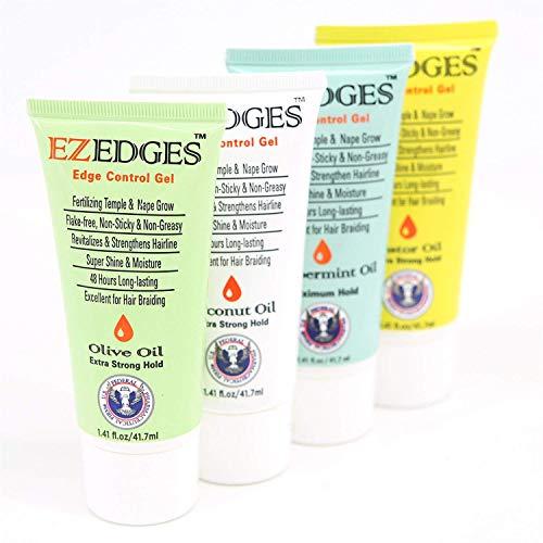 Hair Therapy EZEDGES EDGE CONTROL GEL Extra Strong Hold (Castor Oil), 1.41 oz.