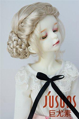 Jusuns JD177 7-8inch 18-20cm Ballet BJD Wigs 1/4 MSD Lovely Braids Bowl Synthetic Mohair Doll Wigs (Blend Blond)