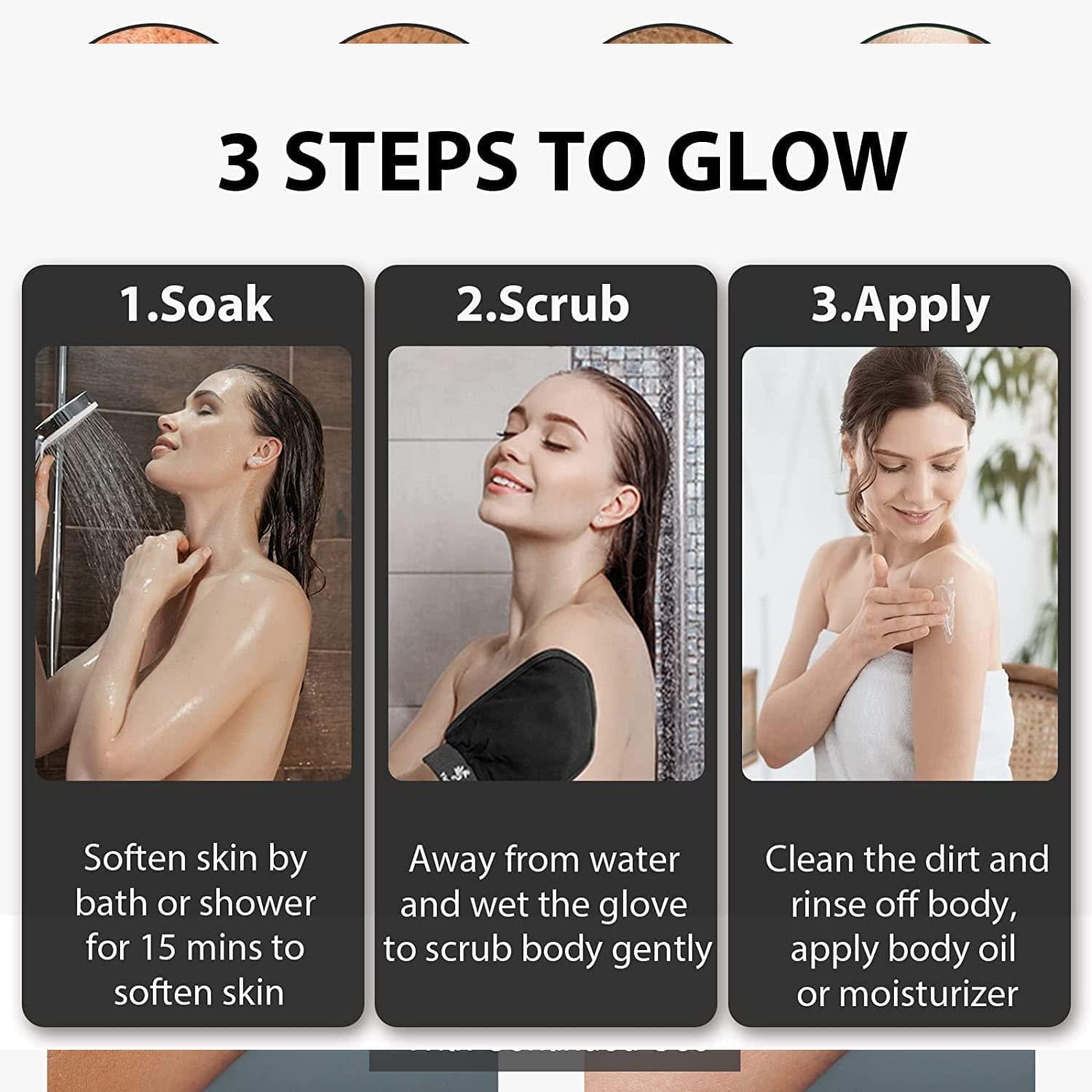 TYGHBN CheekyGlo Exfoliating Glove, Cheekyglo Silk Exfoliating Mitt, CheekyGlo Glove, CheekyGlo Exfoliating, Exfoliating Mitts for Dead Skin Remove (C)