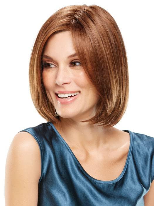 Jon Renau Maxwigs Kristen Wig Color 12FS8 Shaded Praline - Jon Renau Wigs 10.5\" Mid Length Bob Face Framing Synthetic Smart Lace Front Natural Hairline Open Cap Adjustable Womens Bundle MaxWigs Booklet, Comb