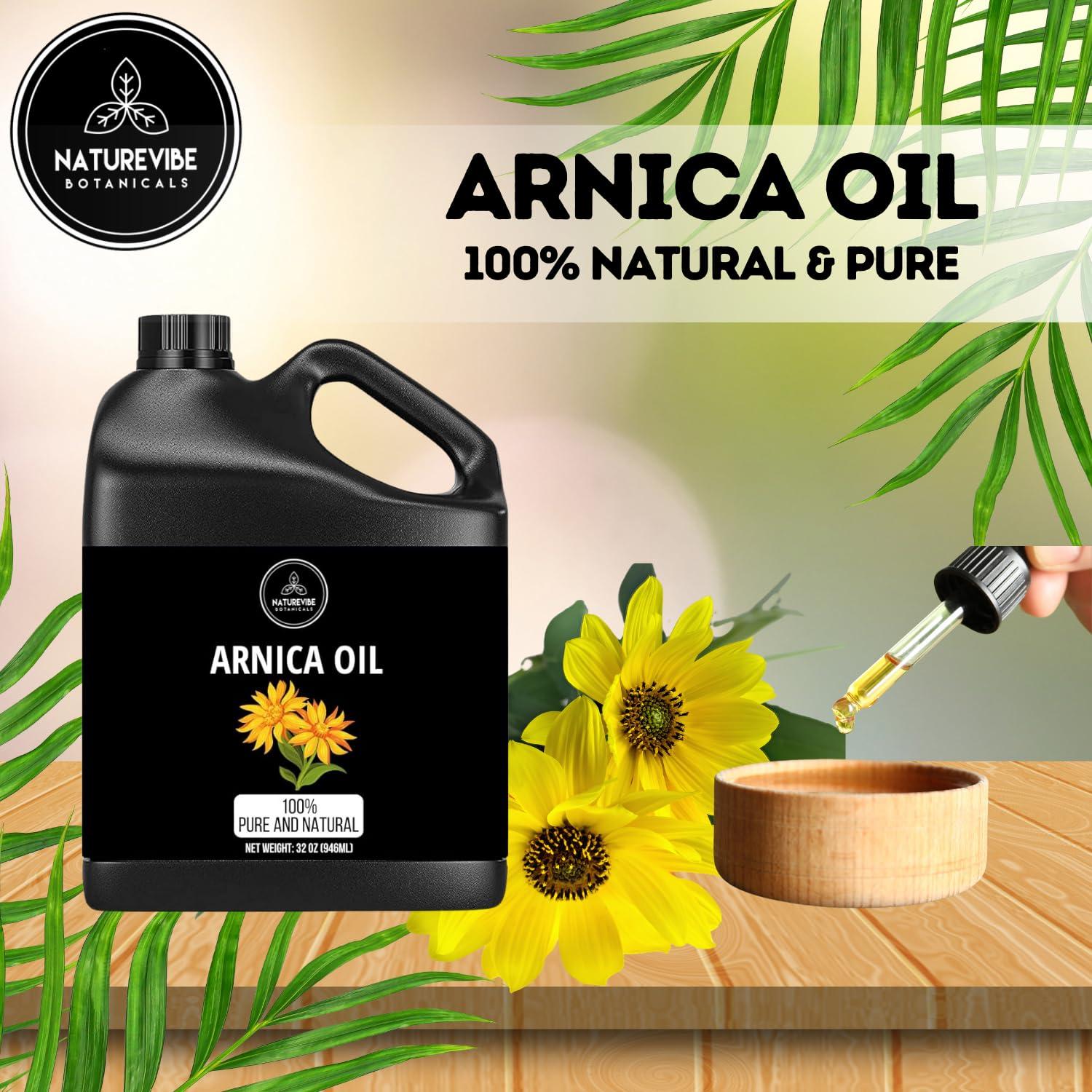 Naturevibe Botanicals Naturevibe Botanicals Arnica Oil 32 Ounces | 100% Pure and Natural | Great for Skin Care and Hair Care