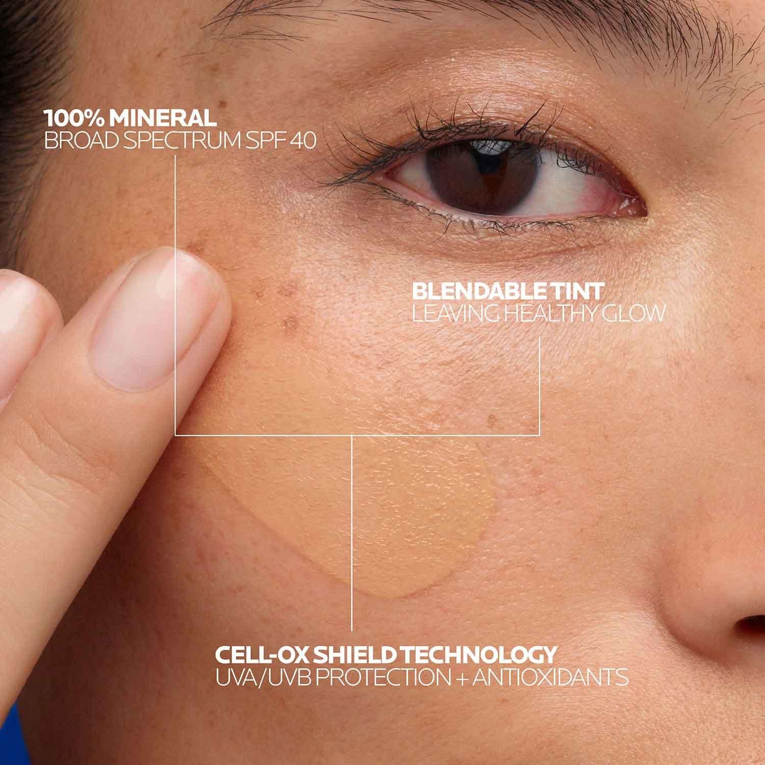 La Roche-Posay La Roche-Posay Anthelios Tinted Sunscreen SPF 40+, Broad Spectrum SPF + Antioxidants, Titanium Dioxide & Zinc Oxide Sunscreen, 4 Flexible Shades With No White Cast, Oil Free & Oxybenzone Free