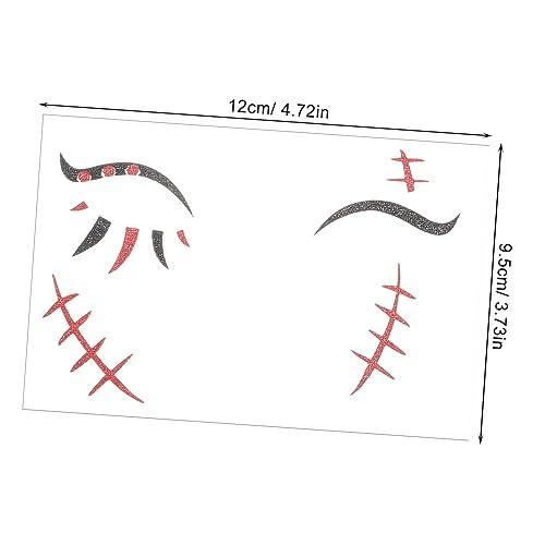 MERRYHAPY MERRYHAPY 2 Sheets Halloween Temporary Tattoo Stickers Makeup Face Tattoos Skin-Friendly Rhinestone Design for Party Favors